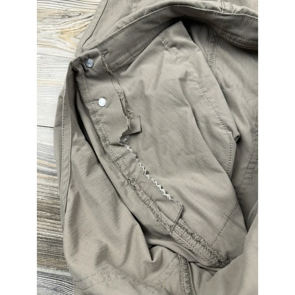 Duluth Trading Bib Overalls Women's XS Beige Nylon Workwear Gardening DEFECT!!